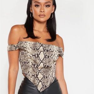 Pretty Little Thing Snake Bardot Top
